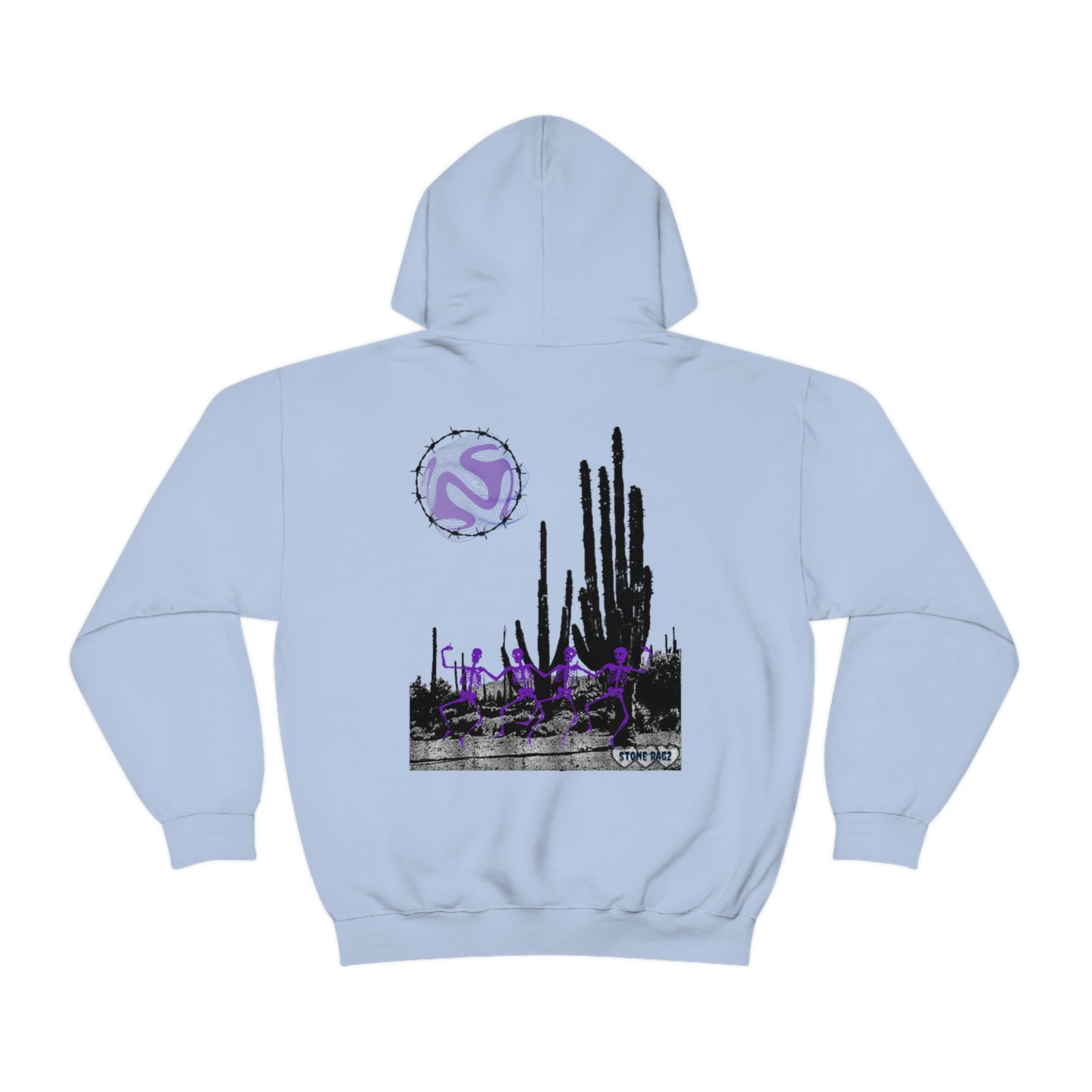 Skeleton Streetwear Desert Theme Dancing Skeletons Stone Ragz Apparel Unisex Heavy Blend™ Hooded Sweatshirt