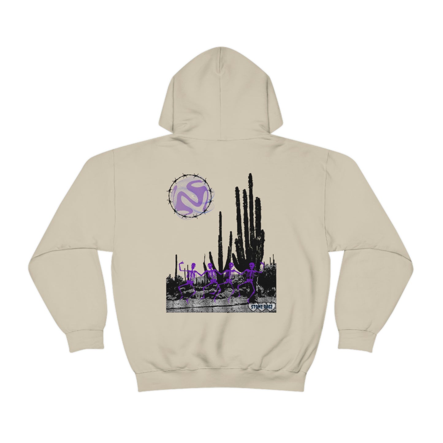 Skeleton Streetwear Desert Theme Dancing Skeletons Stone Ragz Apparel Unisex Heavy Blend™ Hooded Sweatshirt