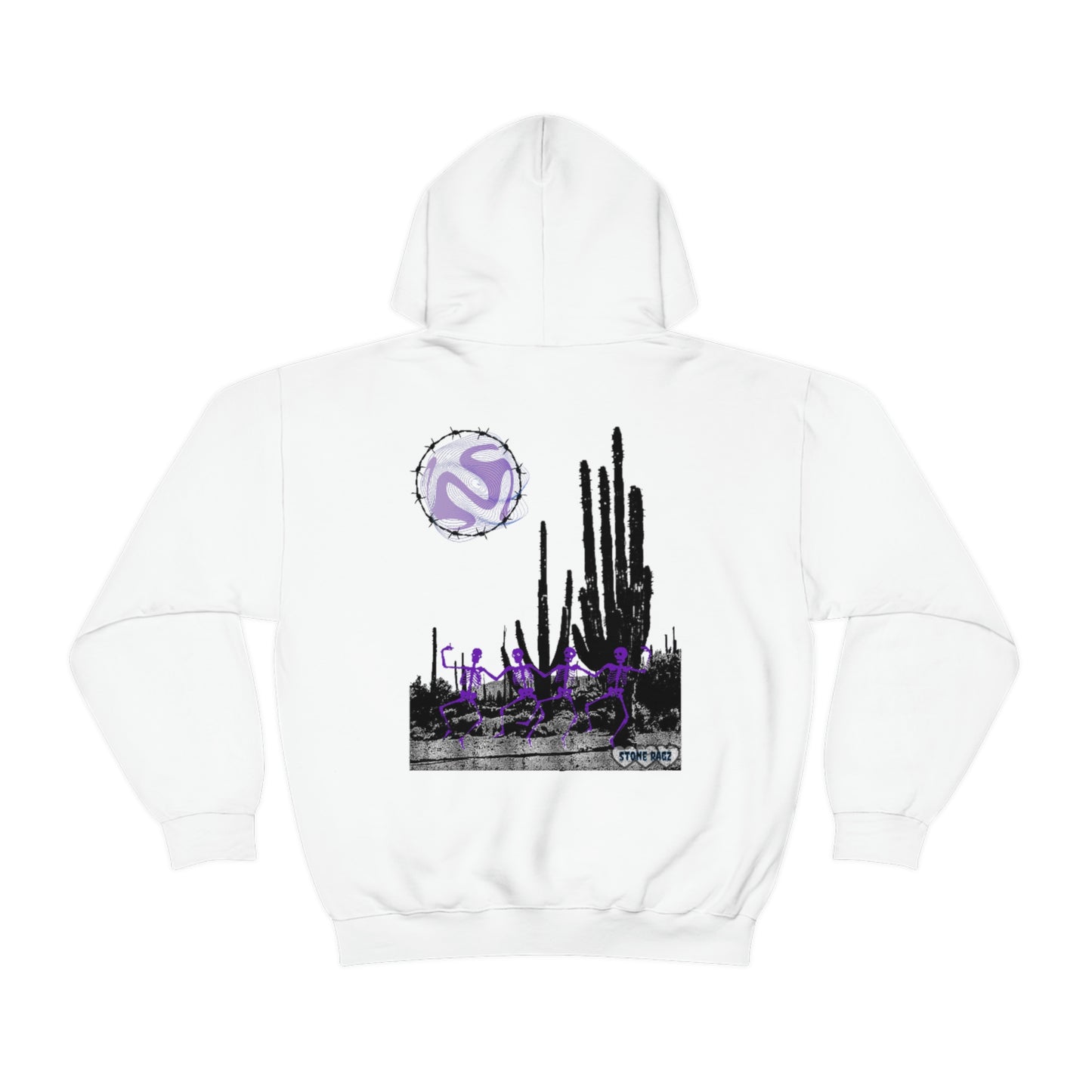 Skeleton Streetwear Desert Theme Dancing Skeletons Stone Ragz Apparel Unisex Heavy Blend™ Hooded Sweatshirt