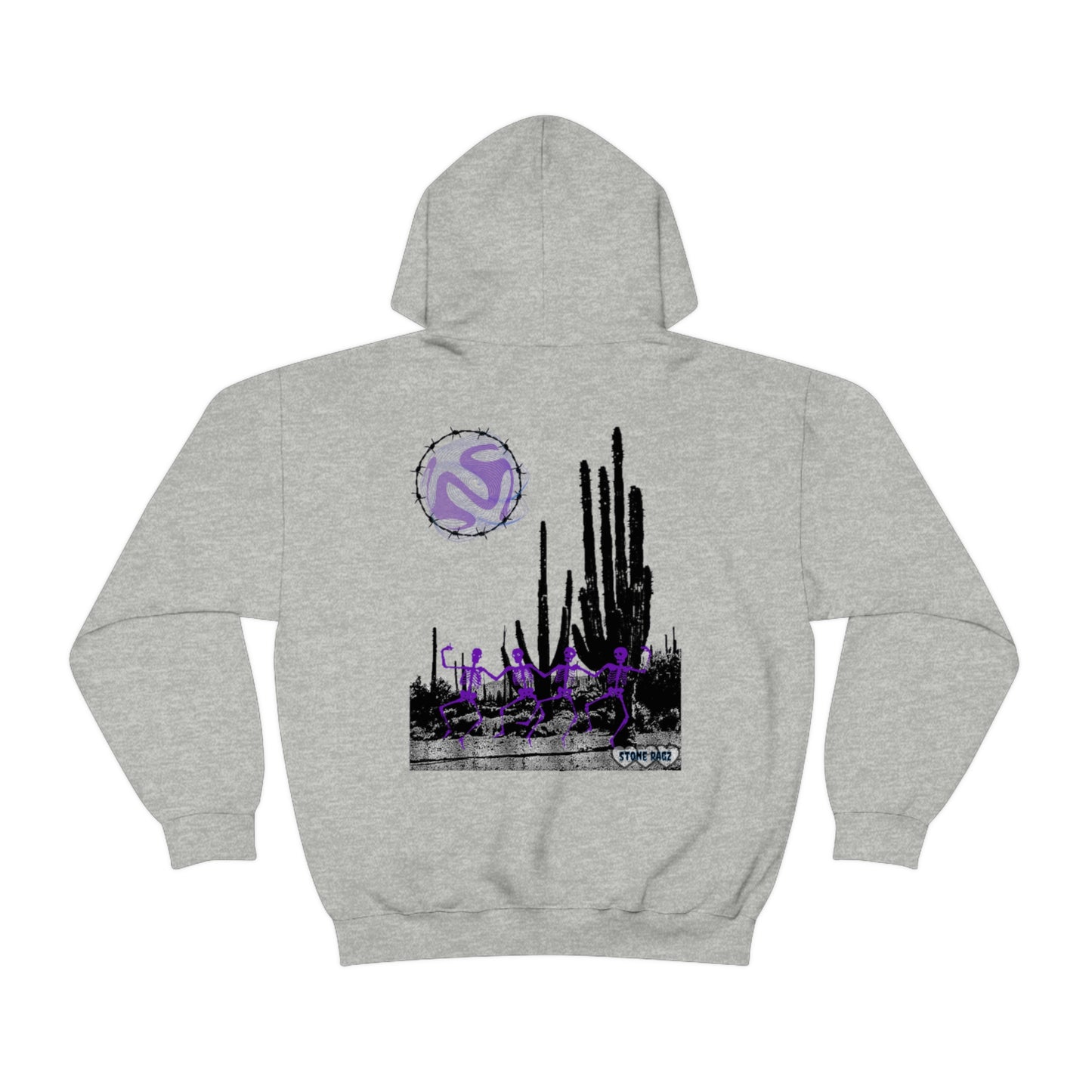 Skeleton Streetwear Desert Theme Dancing Skeletons Stone Ragz Apparel Unisex Heavy Blend™ Hooded Sweatshirt