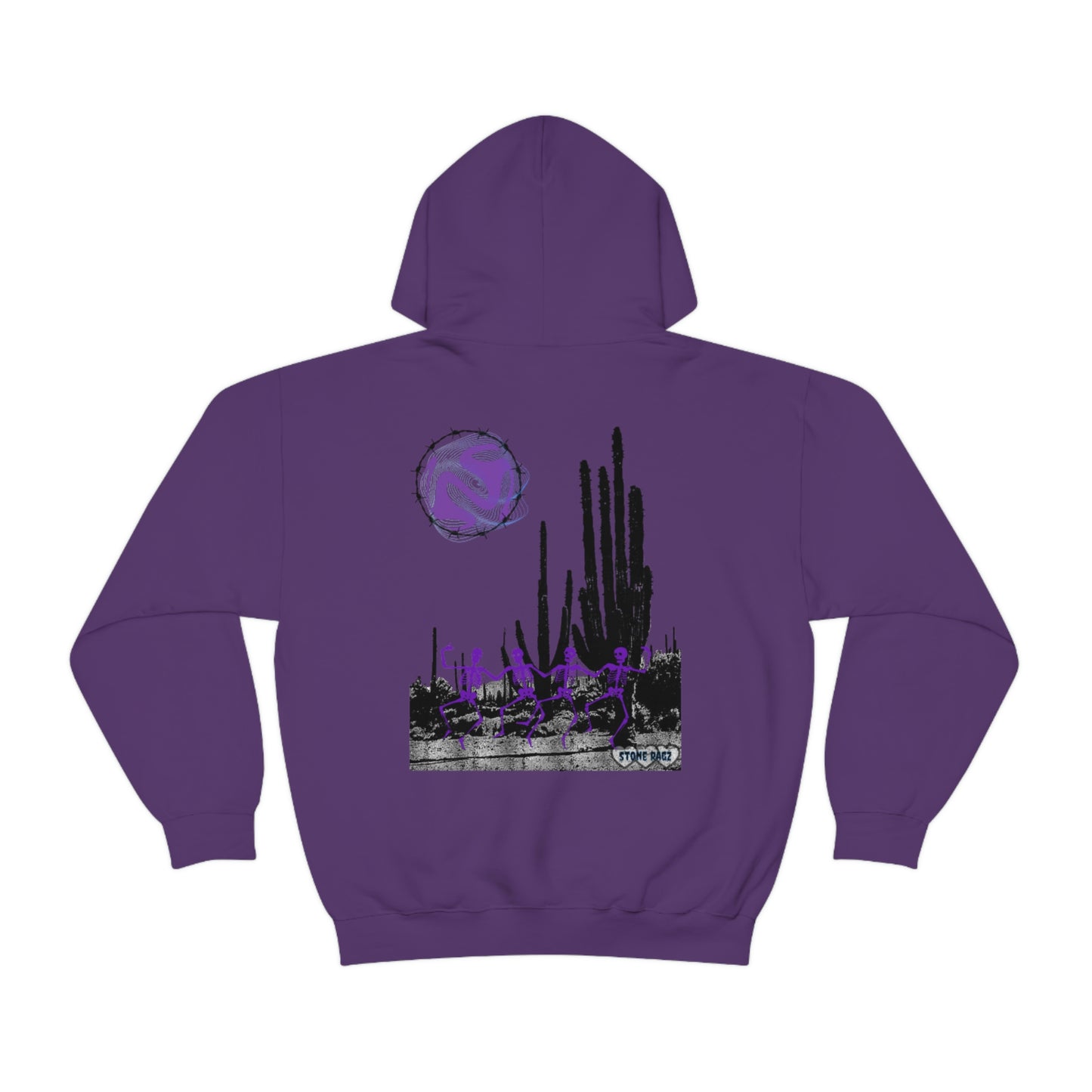 Skeleton Streetwear Desert Theme Dancing Skeletons Stone Ragz Apparel Unisex Heavy Blend™ Hooded Sweatshirt