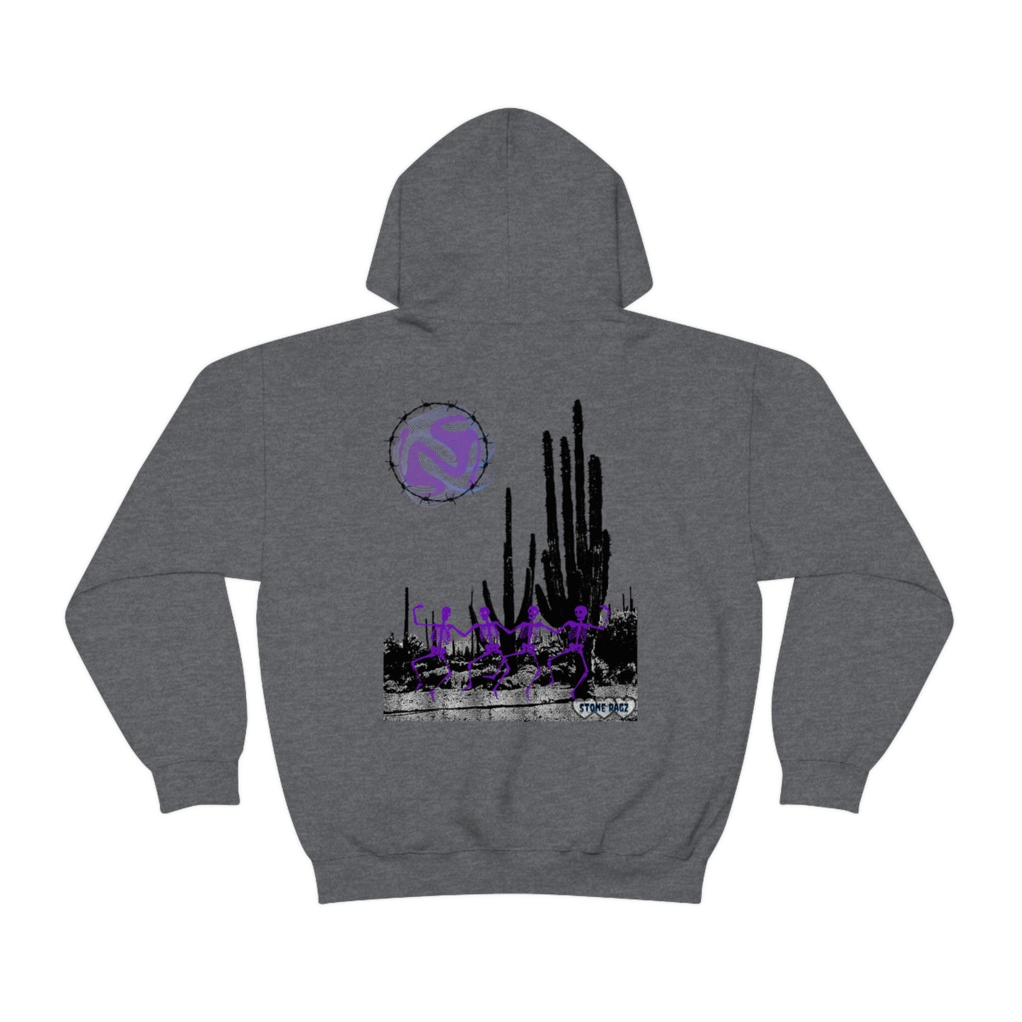 Skeleton Streetwear Desert Theme Dancing Skeletons Stone Ragz Apparel Unisex Heavy Blend™ Hooded Sweatshirt
