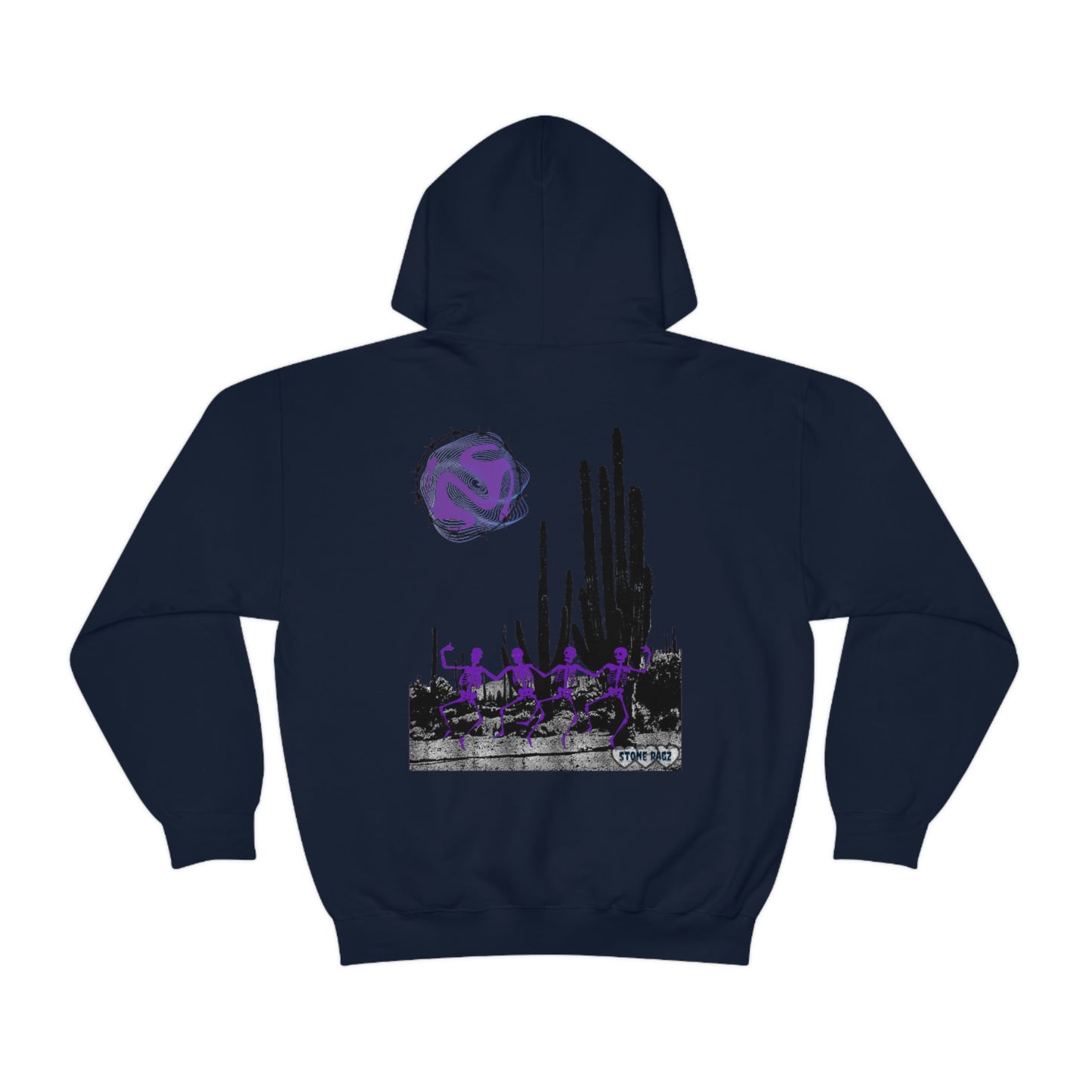 Skeleton Streetwear Desert Theme Dancing Skeletons Stone Ragz Apparel Unisex Heavy Blend™ Hooded Sweatshirt