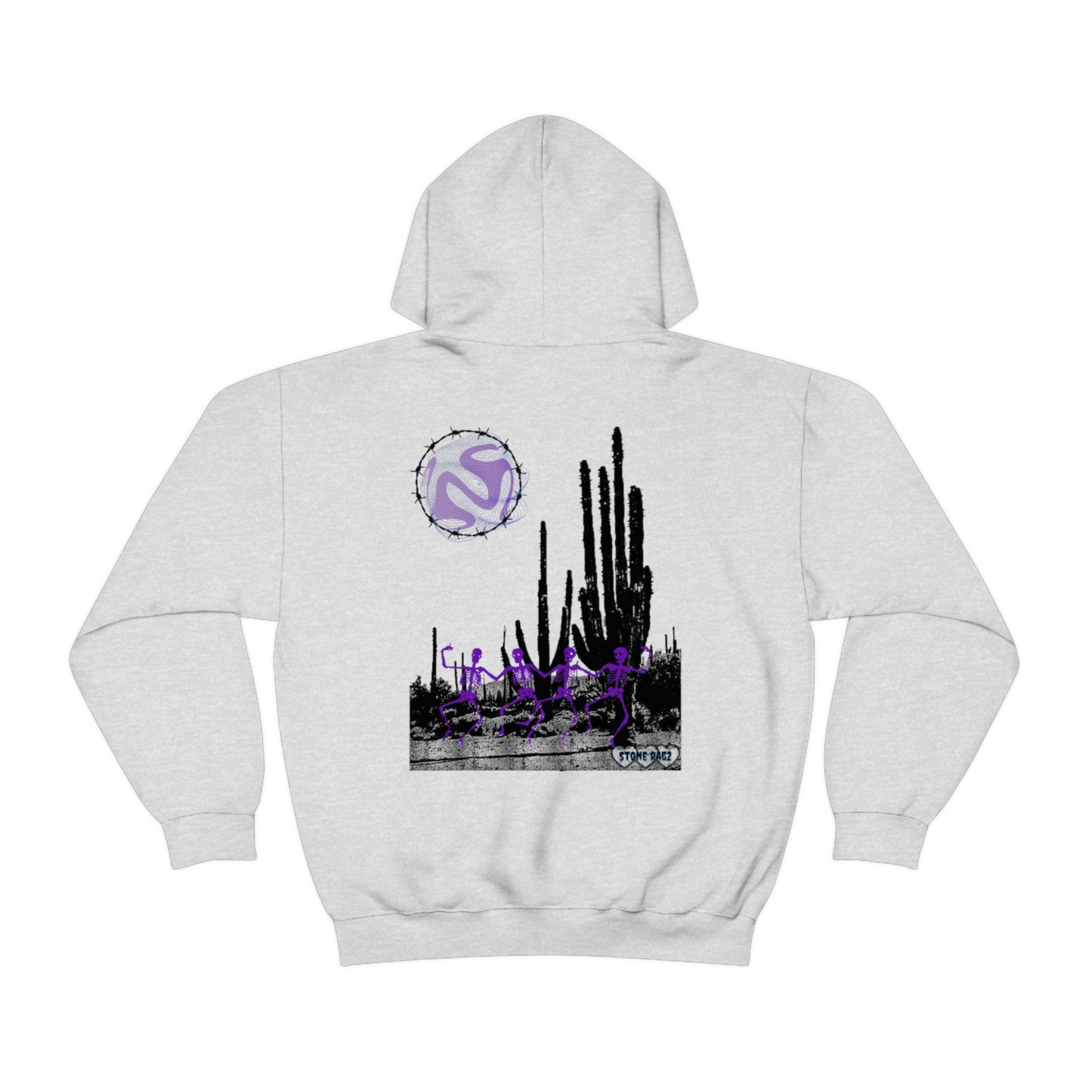 Skeleton Streetwear Desert Theme Dancing Skeletons Stone Ragz Apparel Unisex Heavy Blend™ Hooded Sweatshirt