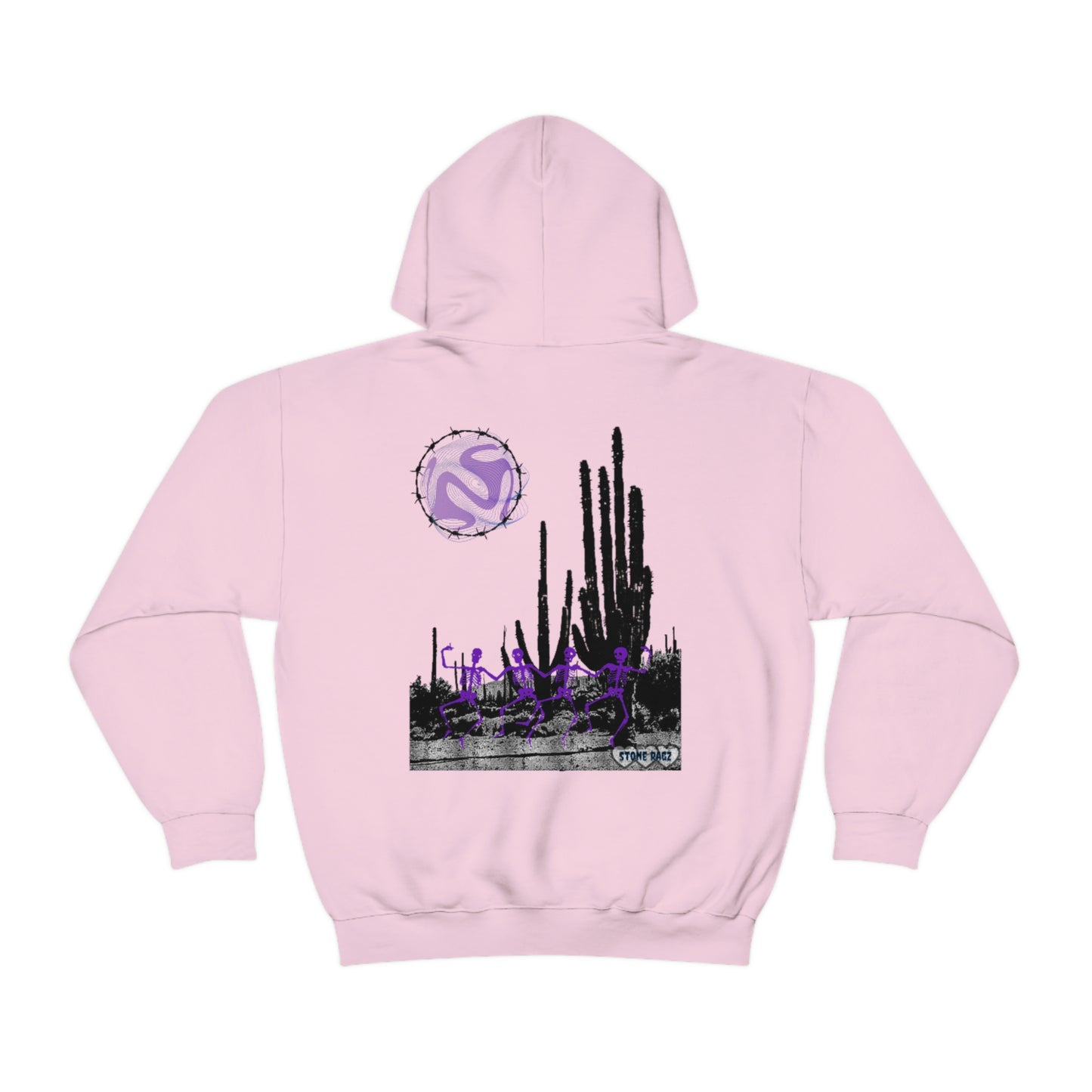 Skeleton Streetwear Desert Theme Dancing Skeletons Stone Ragz Apparel Unisex Heavy Blend™ Hooded Sweatshirt
